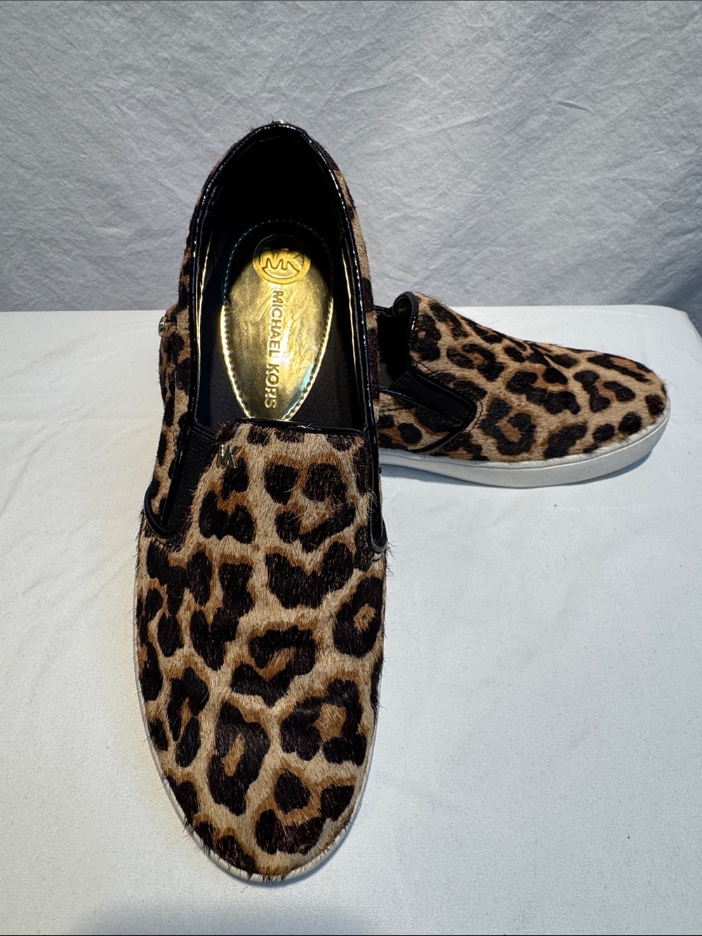 Michael Kors Leopard-Print Slip-On Sneakers - Tan/Black